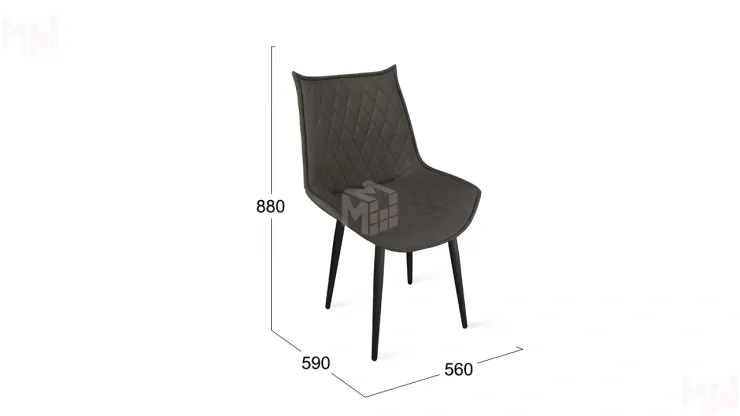 Стул Фэнди К1С  Черный муар, Велюр Confetti Stone