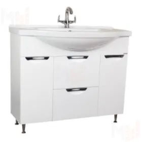 Тумба под умывальник "Эльбрус 100" Грация с двумя ящиками В2 Домино