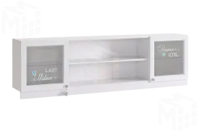 Секция навесная Гламур  белый/белый глянец