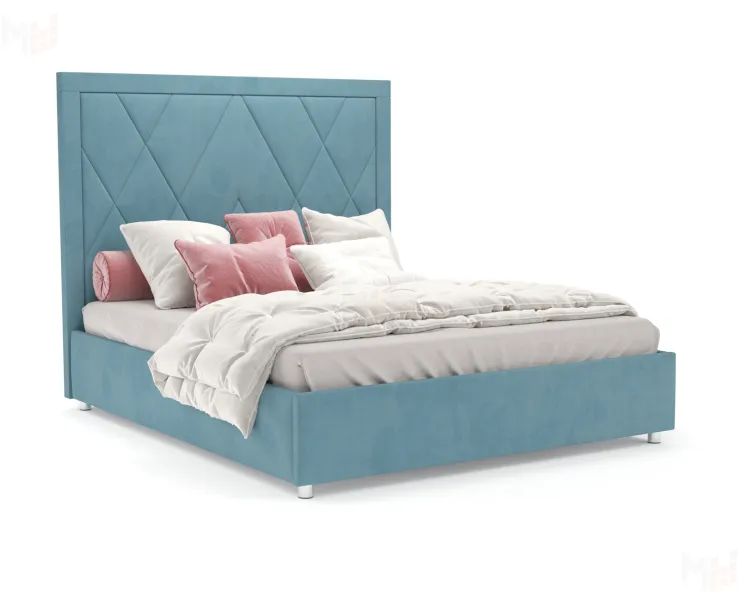 Кровать Треви 160 см (Голубой - Luna 089)