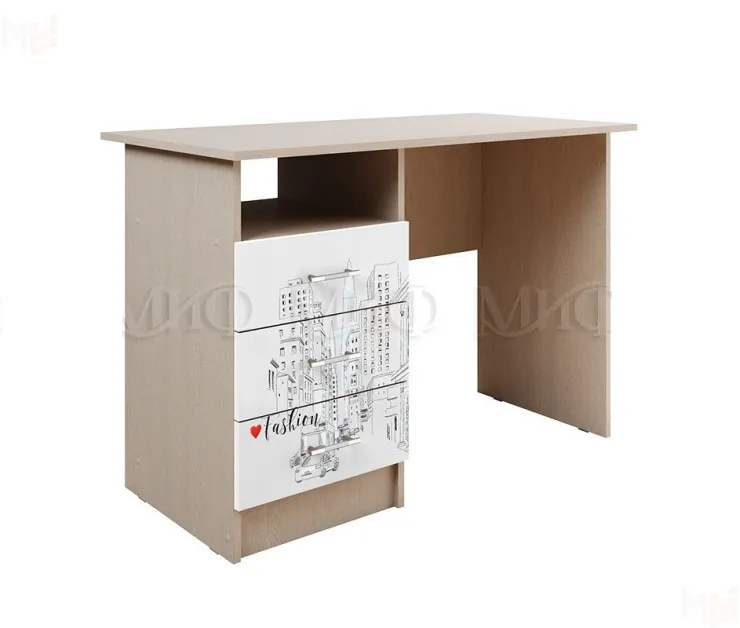 Стол письменный Вега New Girl (беленый дуб)