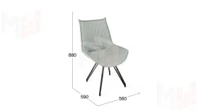 Стул Фэнди К4 Черный муар, Велюр Confetti Silver