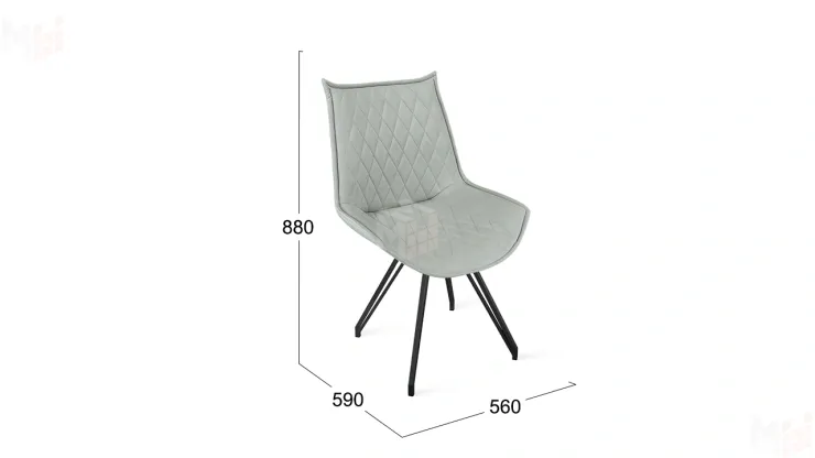 Стул Фэнди К4 Черный муар, Велюр Confetti Silver