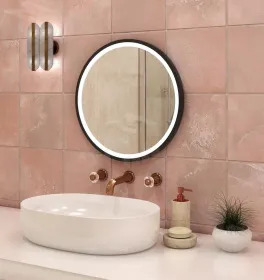 Зеркало с LED подсветкой Style Black d 600