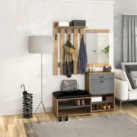 Прихожая Мини-Лайт Вариант 5 Дуб крафт золотой/графит