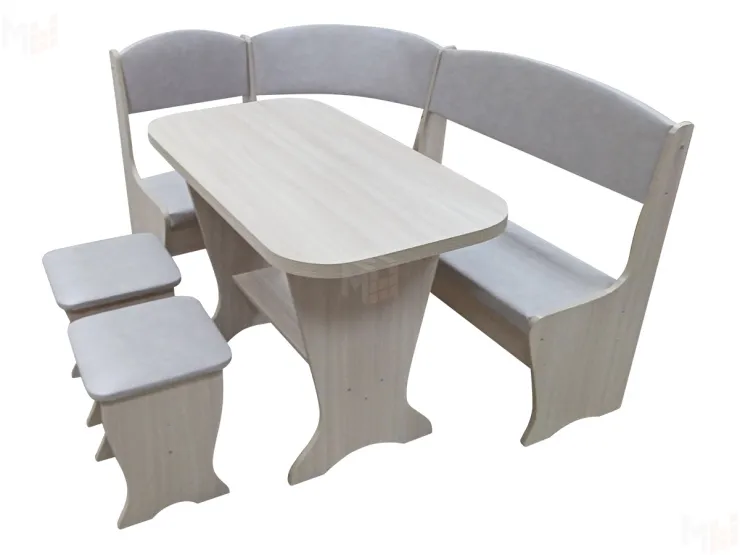 Кухонный уголок Весна с раскладным столом (ясень шимо)