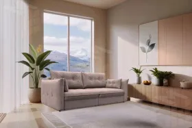 Диван прямой Лига-100 НПБ ( TOWER 05 бежевый )