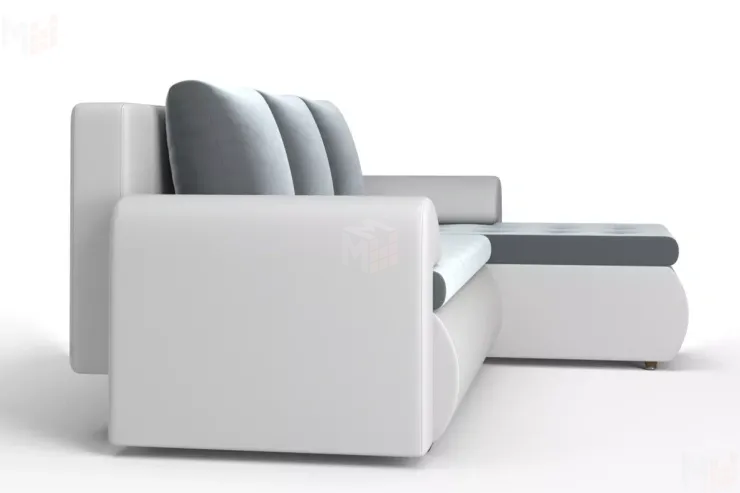 Угловой диван Ванкувер (правый) Белый, Серый