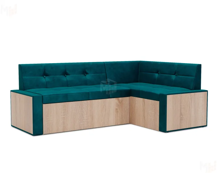 Таллин Правый угол (Бархат сине-зеленый STAR VELVET 43 BLACK GREEN) 210х83х140 см