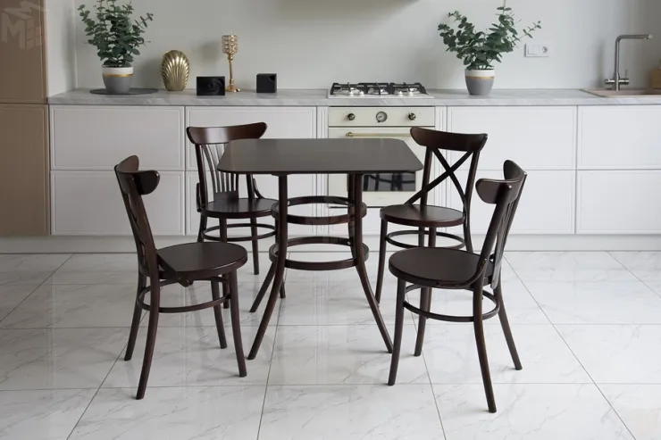 Стол  Сатурн квадратный (темный орех)