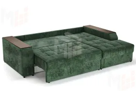 Угловой диван-кровать Лас-Вегас Зеленый правый 