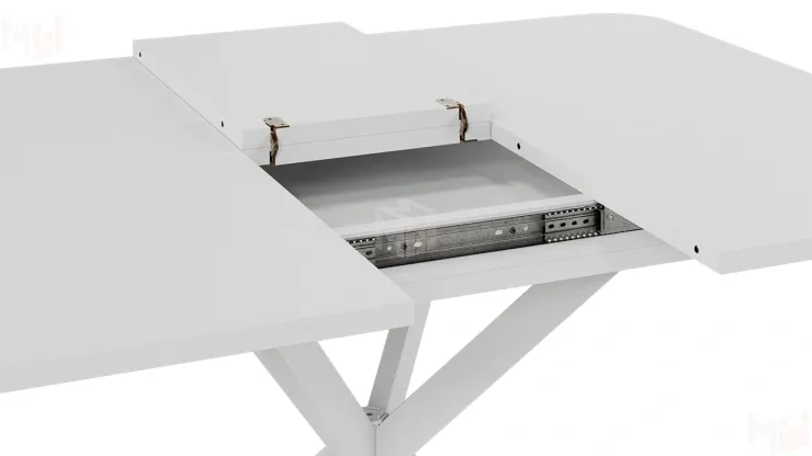 Стол обеденный раздвижной Лиссабон Тип 1 Белый муар, Белый