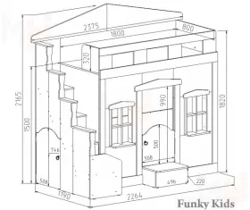 Мебель Фанки Тайм с двухъярусной кроватью Фанки Хоум