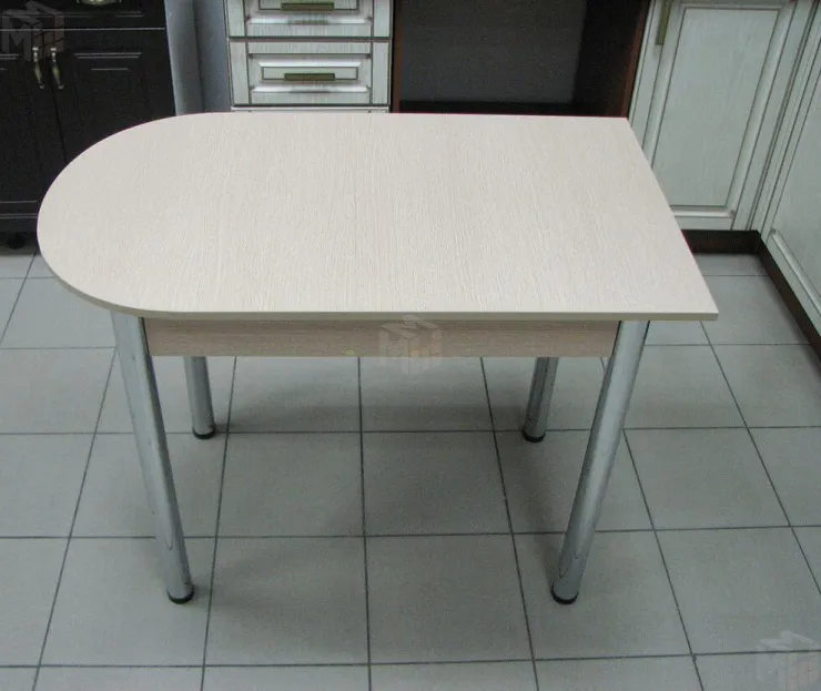 Стол пристенный раскладной 1000/1230*600 (дуб сонома), ножки хром