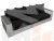 Диван прямой Дубай Лайт полки слева ( Черный\Белый )