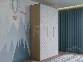 Шкаф трёхстворчатый Копенгаген (дуб сонома/белый матовый)