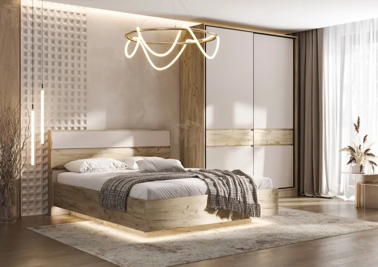 Шкаф-купе Роджина (дуб крафт серый/кашемир)