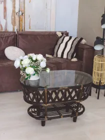 Столик из ротанга «Черчилль» овальный