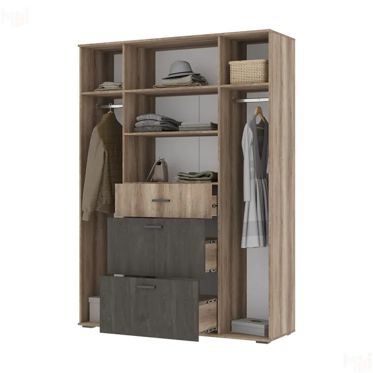 Шкаф для одежды Нельсон ШК-03 дуб каньон/железный камень