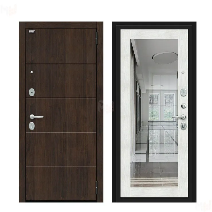 Входная металлическая дверь Флэт Kale  Almon/Bianco 