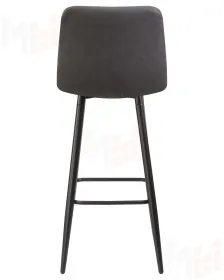 Стул барный DOBRIN NICOLE (черные матовые ножки, серая антрацитовая винтажная экокожа (RU-08))