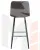 Стул барный DOBRIN NICOLE (черные матовые ножки, серая антрацитовая винтажная экокожа (RU-08))