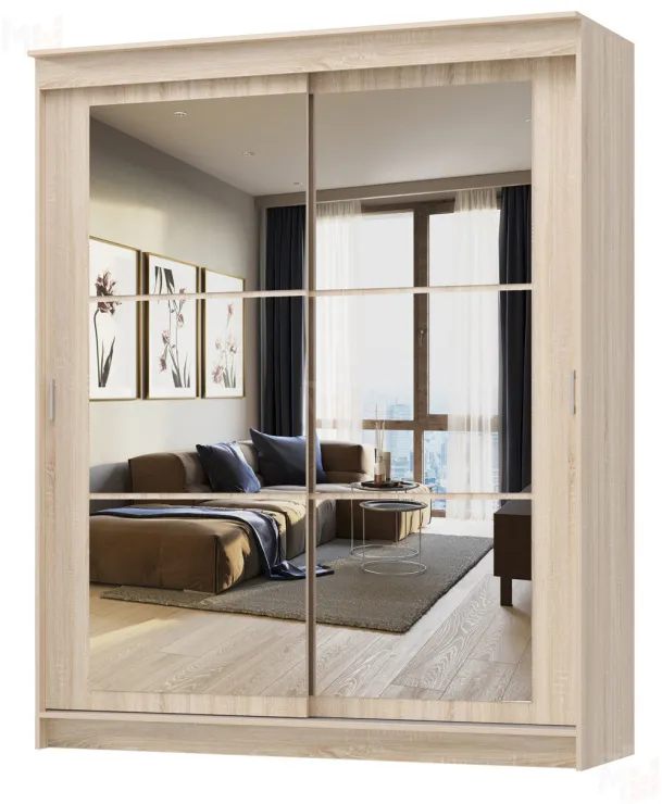 Шкаф-купе  2,0 м с зеркалом ОРИОН Дуб Сонома