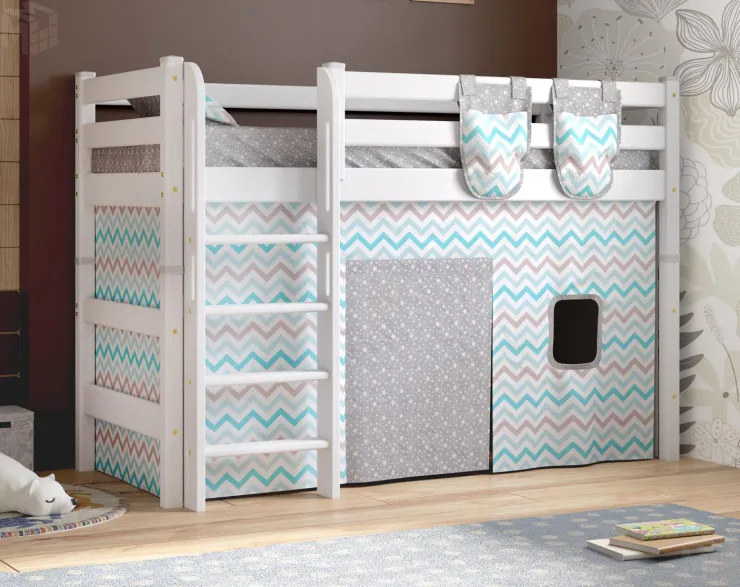 Полувысокая кровать Соня-5 с прямой лестницей