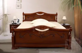 Кровать Людмила 16 орех светлый 1400х2000