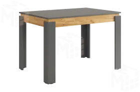 Стол обеденный раздвижной Гермес 2 графит/дуб крафт золотой