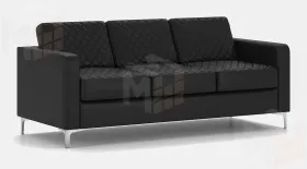 Трёхместный офисный диван CHAIRMAN АКТИВ чёрный