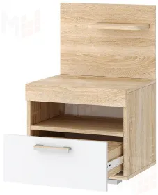 Тумба прикроватная ТС-450 СОНАТА Дуб Сонома-Белый глянец