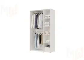 Шкаф Бостон 1200 (белый/бетон) штанга-полки