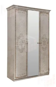 Шкаф Патрисия 3-дверный (2+1) с зеркалом крем корень глянец