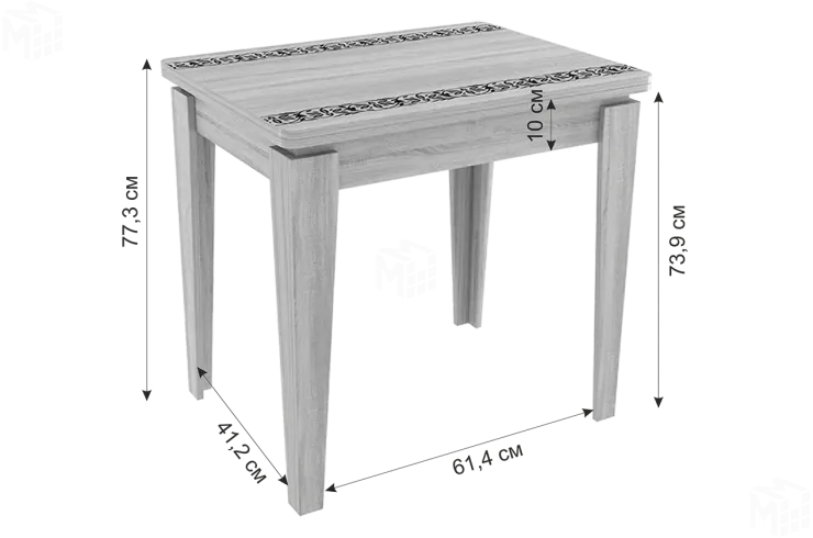 Стол обеденный раскладной Фантазия дуб крафт золотой