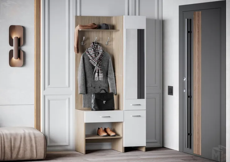 Прихожая Домино-2У Сонома/белый