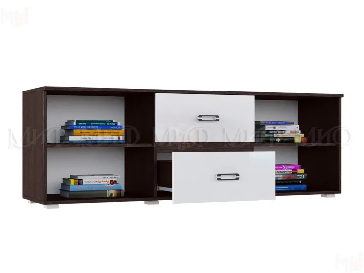 Тумба ТВ Ким (венге/белый глянец)