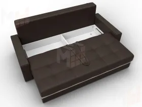 Диван прямой с декором Лига-096 НПБ ( Коричневый\Бежевый )