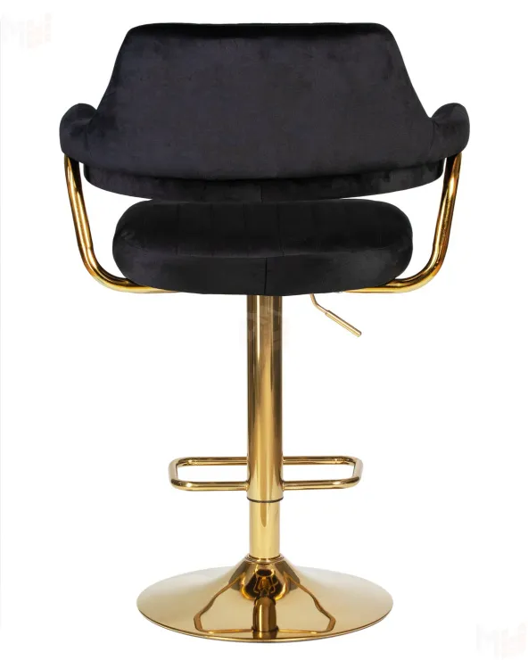Стул барный DOBRIN CHARLY GOLD (черный велюр (MJ9-101))