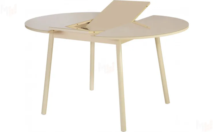 Стол раскладной стеклянный Вин D100 Кремовый