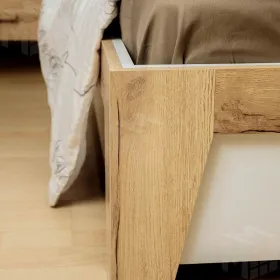 Кровать Айрис 308 Люкс (1400) Белый/Дуб золотистый