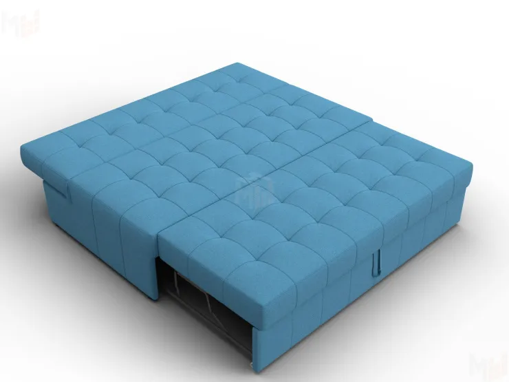 Диван прямой Лига-107 (160) ( Амур 10 голубой )