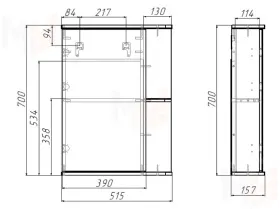 Шкаф-зеркало Норма 1-50 левый/правый Айсберг