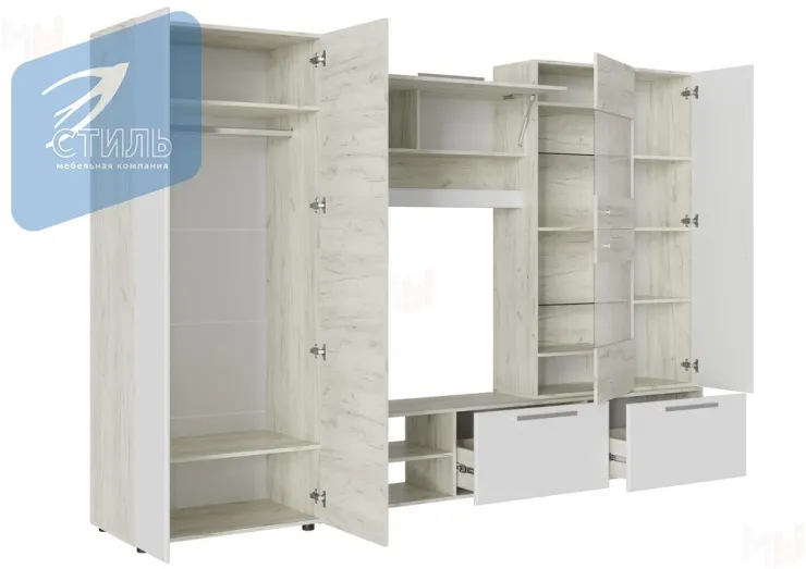 Гостиная Сафари (дуб крафт/белый софт)