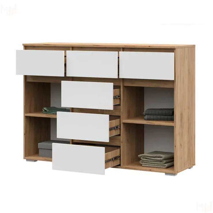 Комод Хелен 6 ящиков КМ-05 (крафт золотой/белый)