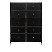 Комод Leset Нирита/Хайди, 10 ящиков, Черный (Черный/Черный)