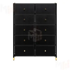 Комод Leset Нирита/Хайди, 10 ящиков, Черный (Черный/Черный)
