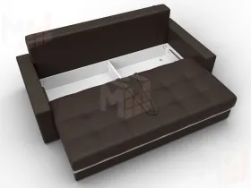 Диван прямой с декором Лига-096 НПБ ( Коричневый;Бежевый )