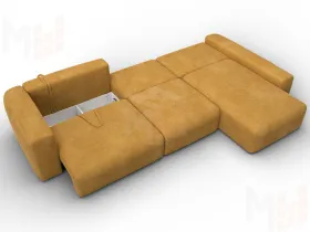 Диван угловой Лига-066 НПБ Лонг угол правый ( BRUT 10 желтый )