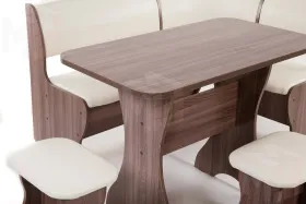 Кухонный уголок Тюльпан (ясень темный/барнео крем)